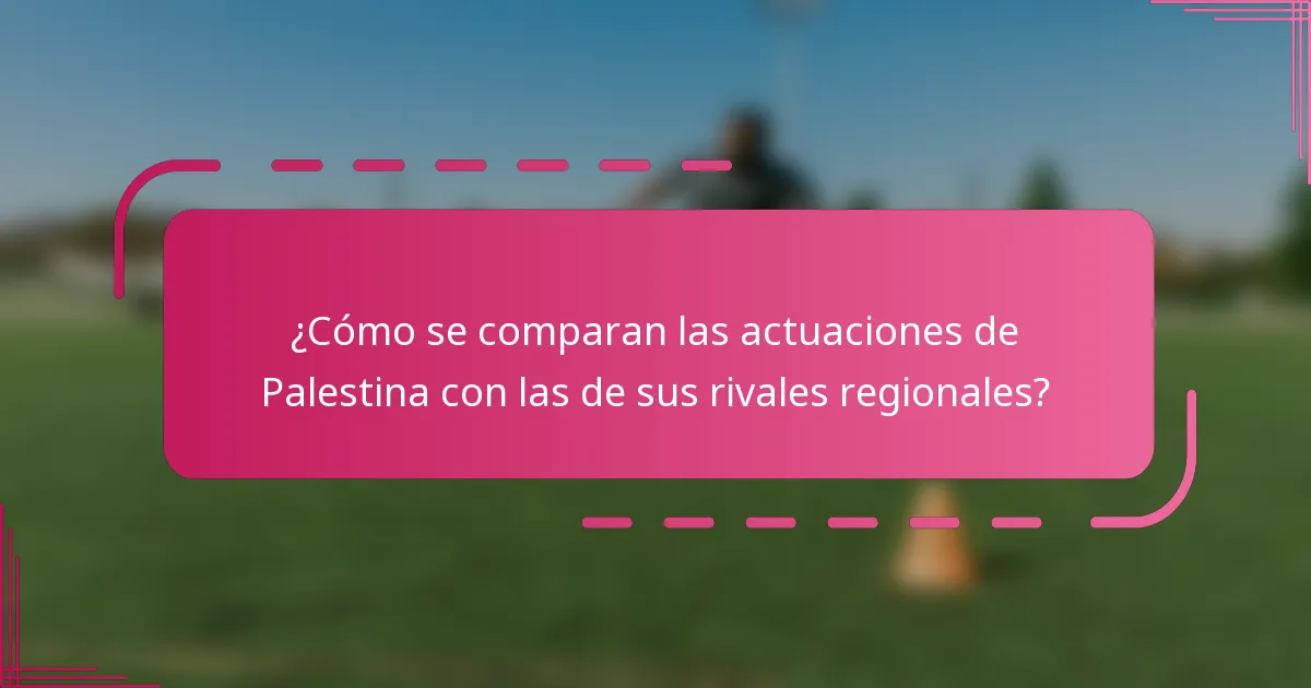 ¿Cómo se comparan las actuaciones de Palestina con las de sus rivales regionales?